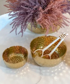 Inspire Me! Home Decor Hammered Porcelain Gold Bowl (2 Sizes) 14 Inspire Me! Home Decor Hammered Porcelain Gold Bowl (2 Sizes)