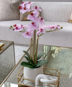 Inspire Me! Home Decor Pink Faux Orchid Potted Faux Plant