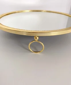 Inspire Me! Home Decor Gold Circle Mirror Tray W/ Circle Feet