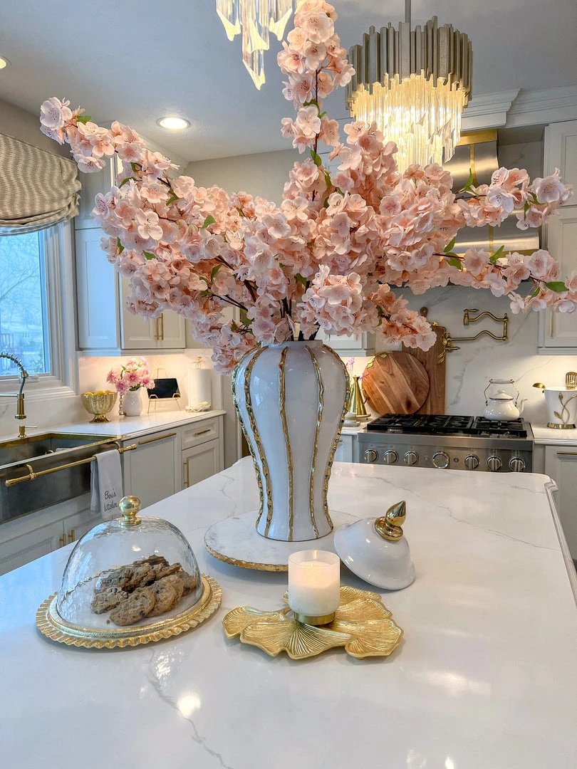 Inspire Me! Home Decor White Ginger Jar With Gold Details (3 Sizes) 15 Inspire Me! Home Decor White Ginger Jar With Gold Details (3 Sizes)