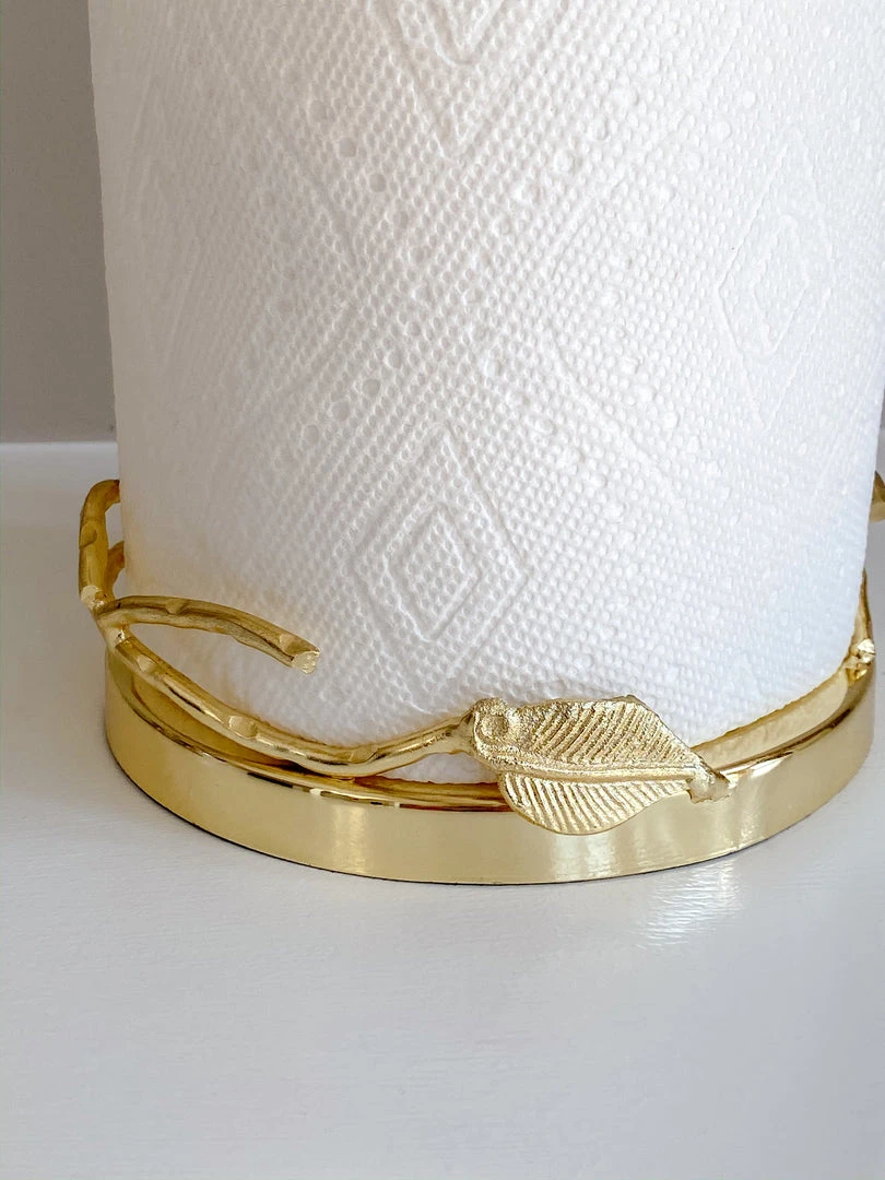 Inspire Me! Home Decor Gold Leaf Detailed Paper Towel Holder 5 Inspire Me! Home Decor Gold Leaf Detailed Paper Towel Holder