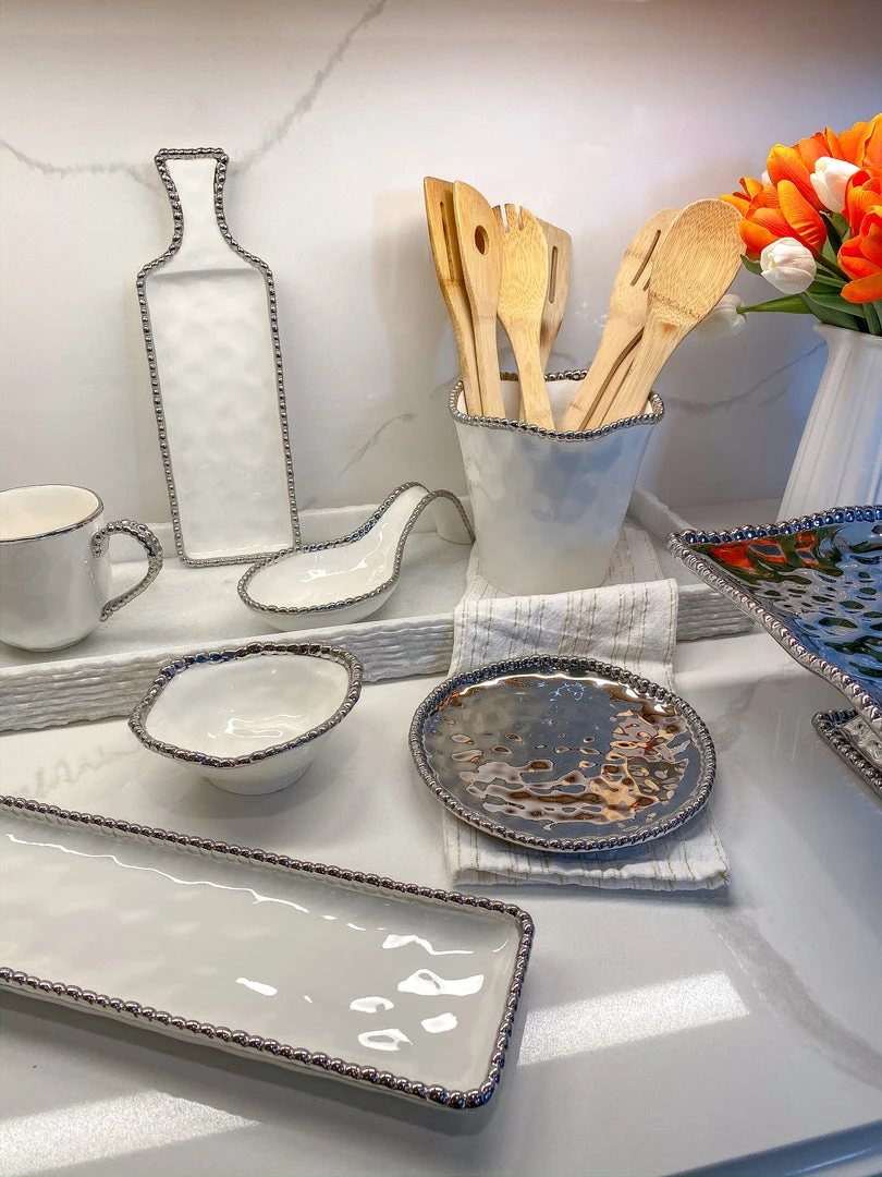 Inspire Me! Home Decor Silver Beaded Plate 3 Inspire Me! Home Decor Silver Beaded Plate