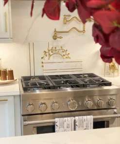 Inspire Me! Home Decor Large Marble Rectangle Tray With Gold Inlay