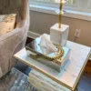 Inspire Me! Home Decor Gold & Silver Tissue Box Cover With Gold Leaf Design 2 Inspire Me! Home Decor Gold & Silver Tissue Box Cover With Gold Leaf Design