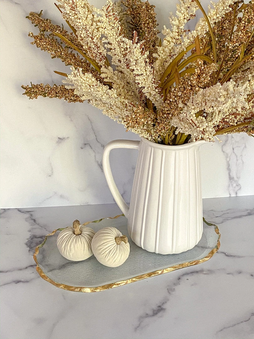 Inspire Me! Home Decor Gold Edge Glass Oval Tray 4 Inspire Me! Home Decor Gold Edge Glass Oval Tray