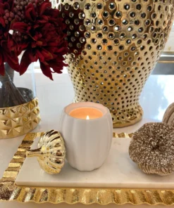 Inspire Me! Home Decor White Pumpkin Candle With Gold Top (2 Sizes) 10 Inspire Me! Home Decor White Pumpkin Candle With Gold Top (2 Sizes)