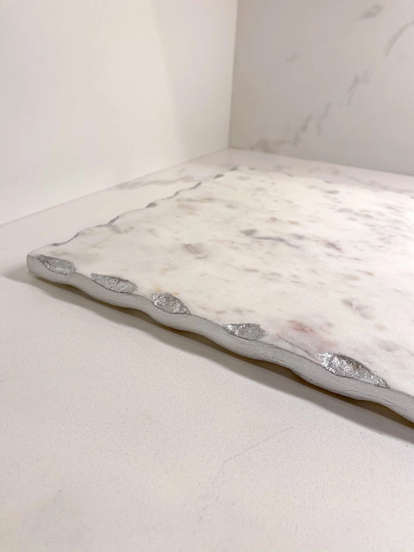 Inspire Me! Home Decor Marble Tray With Metallic Edge (2 Colors) 12 Inspire Me! Home Decor Marble Tray With Metallic Edge (2 Colors)