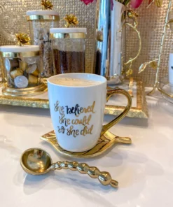 Inspire Me! Home Decor Gold "She Believed She Could So She Did" Mug