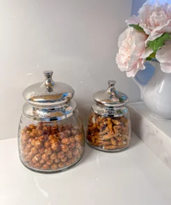 Inspire Me! Home Decor Silver Jar With Lid (2 Sizes)