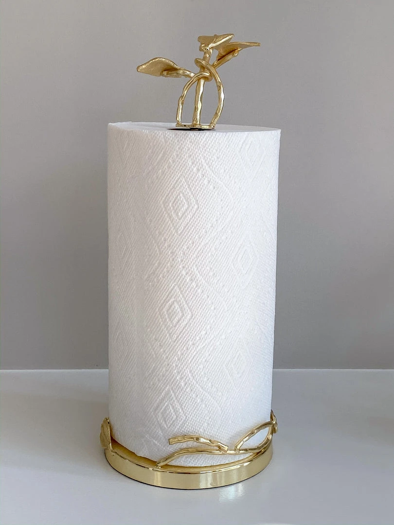 Inspire Me! Home Decor Gold Leaf Detailed Paper Towel Holder 3 Inspire Me! Home Decor Gold Leaf Detailed Paper Towel Holder