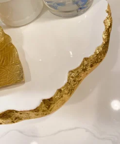 Inspire Me! Home Decor White Enameled Cake Stand With Metallic Edge (2 Colors) KITCHEN 15 Inspire Me! Home Decor White Enameled Cake Stand With Metallic Edge (2 Colors) KITCHEN