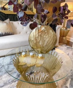 Inspire Me! Home Decor Gold Triple Leaf Tea Light Holder