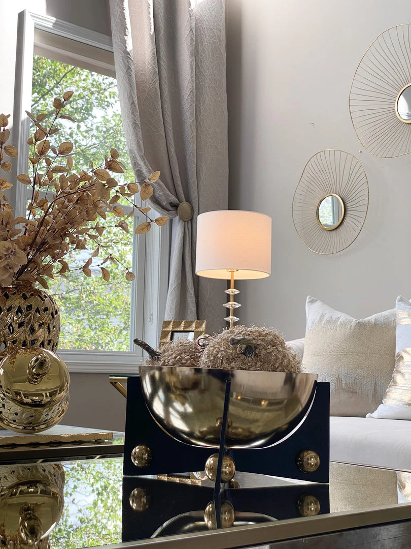 Inspire Me! Home Decor Gold Metal Bowl With Black Base (3 Sizes) 6 Inspire Me! Home Decor Gold Metal Bowl With Black Base (3 Sizes)