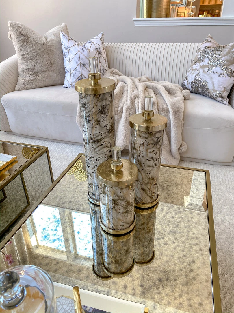 Inspire Me! Home Decor Marbled Pattern Decorative Jars (3 Sizes Available) 7 Inspire Me! Home Decor Marbled Pattern Decorative Jars (3 Sizes Available)