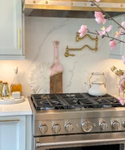 Inspire Me! Home Decor Gold Leaf And Pink Resin Wood Paddle Serving Board 7 Inspire Me! Home Decor Gold Leaf And Pink Resin Wood Paddle Serving Board