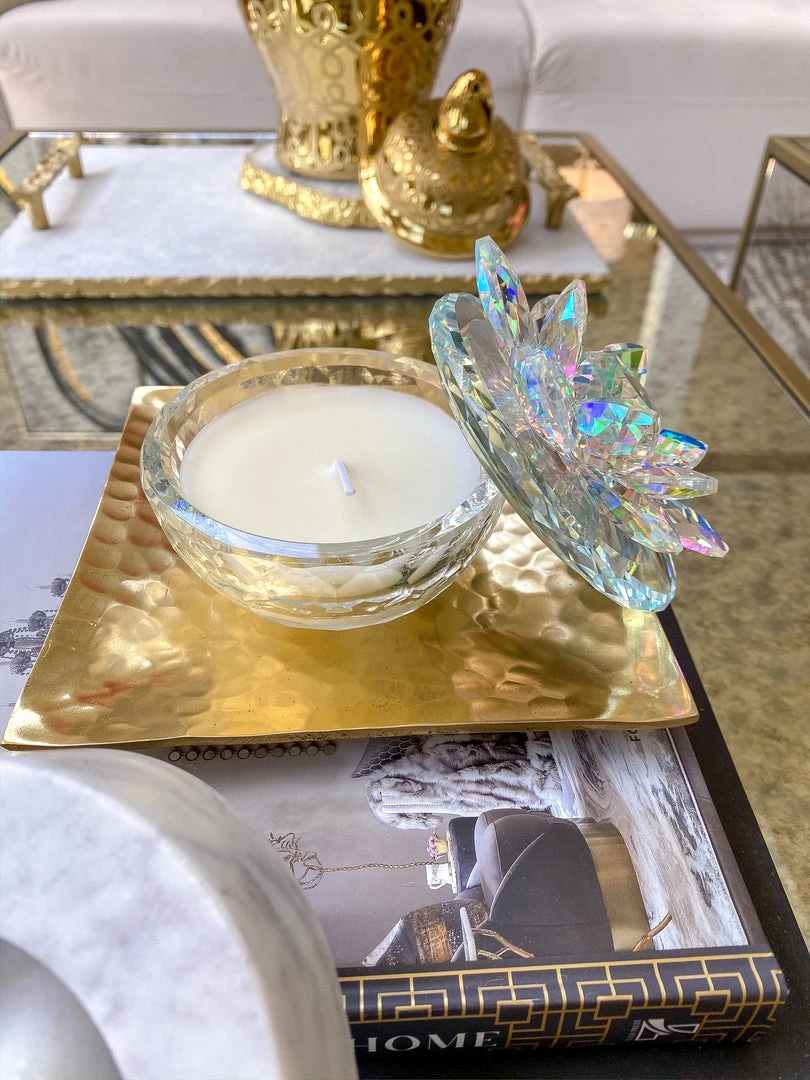 Inspire Me! Home Decor Crystal Lotus Top Candle (2 Colors) 9 Inspire Me! Home Decor Crystal Lotus Top Candle (2 Colors)