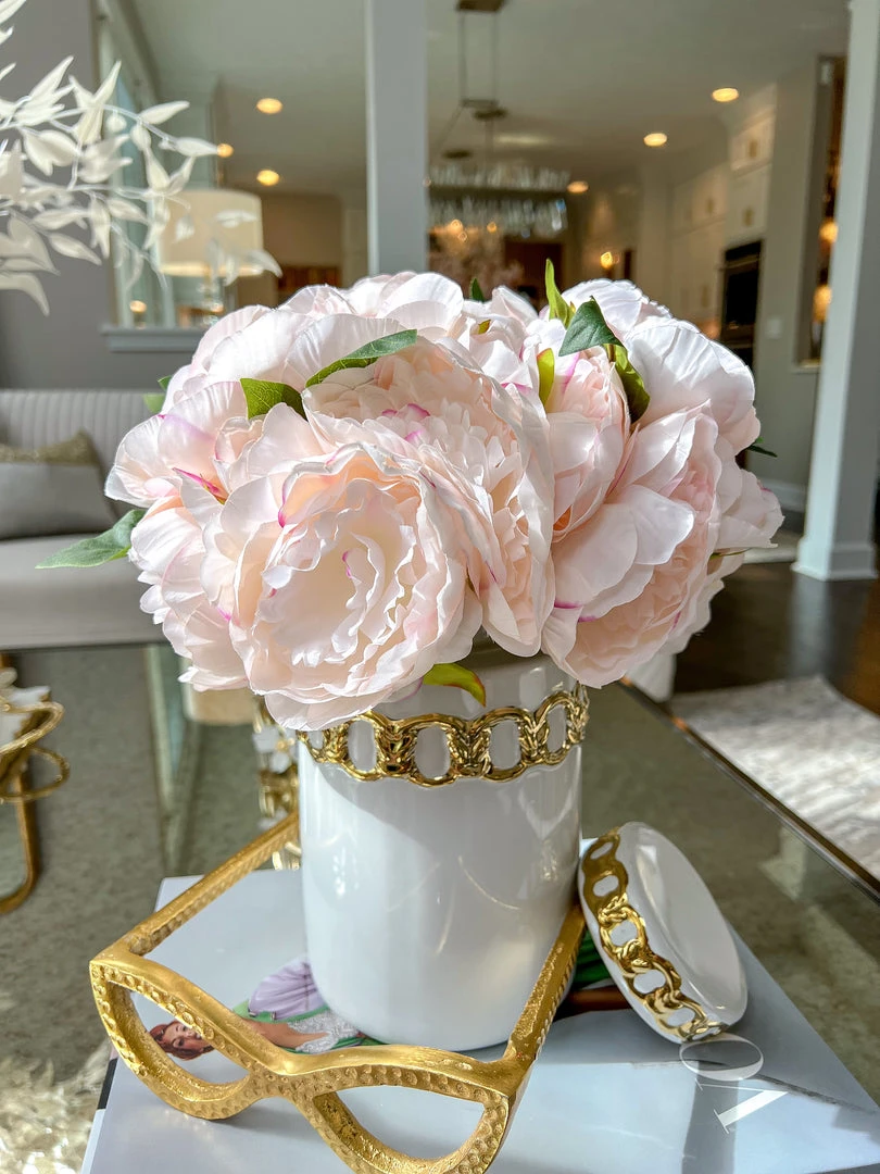 Inspire Me! Home Decor Floral Stems 12" Soft Pink Peony Bundle 3 Inspire Me! Home Decor Floral Stems 12" Soft Pink Peony Bundle