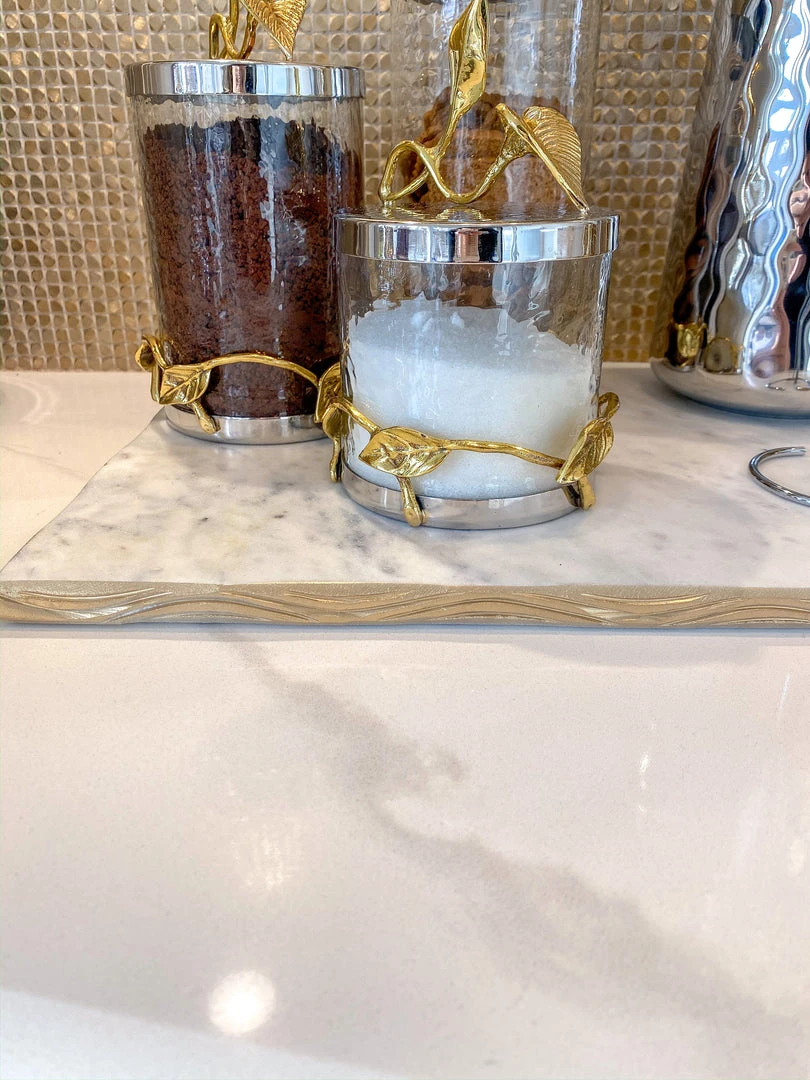 Inspire Me! Home Decor Gold Edged Marble Tray 6 Inspire Me! Home Decor Gold Edged Marble Tray