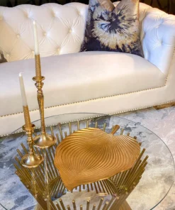 Inspire Me! Home Decor Large Gold Engraved Leaf Tray