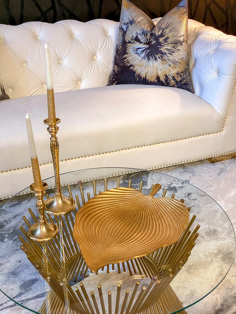 Inspire Me! Home Decor Large Gold Engraved Leaf Tray 4 Inspire Me! Home Decor Large Gold Engraved Leaf Tray