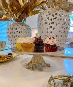 Inspire Me! Home Decor Gold Metal Branch Cake Stand