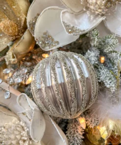 Inspire Me! Home Decor Gold Ribbed Orb Ornaments (2 Colors) 9 Inspire Me! Home Decor Gold Ribbed Orb Ornaments (2 Colors)