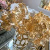 Inspire Me! Home Decor 13" Metallic Gold Ruffled Leaf Stem