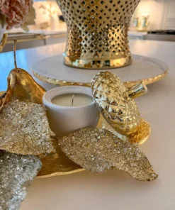 Inspire Me! Home Decor White Acorn Candle With Gold Top