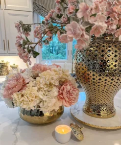 Inspire Me! Home Decor 28" Snow Sprinkled Peony Stem Pink 15 Inspire Me! Home Decor 28