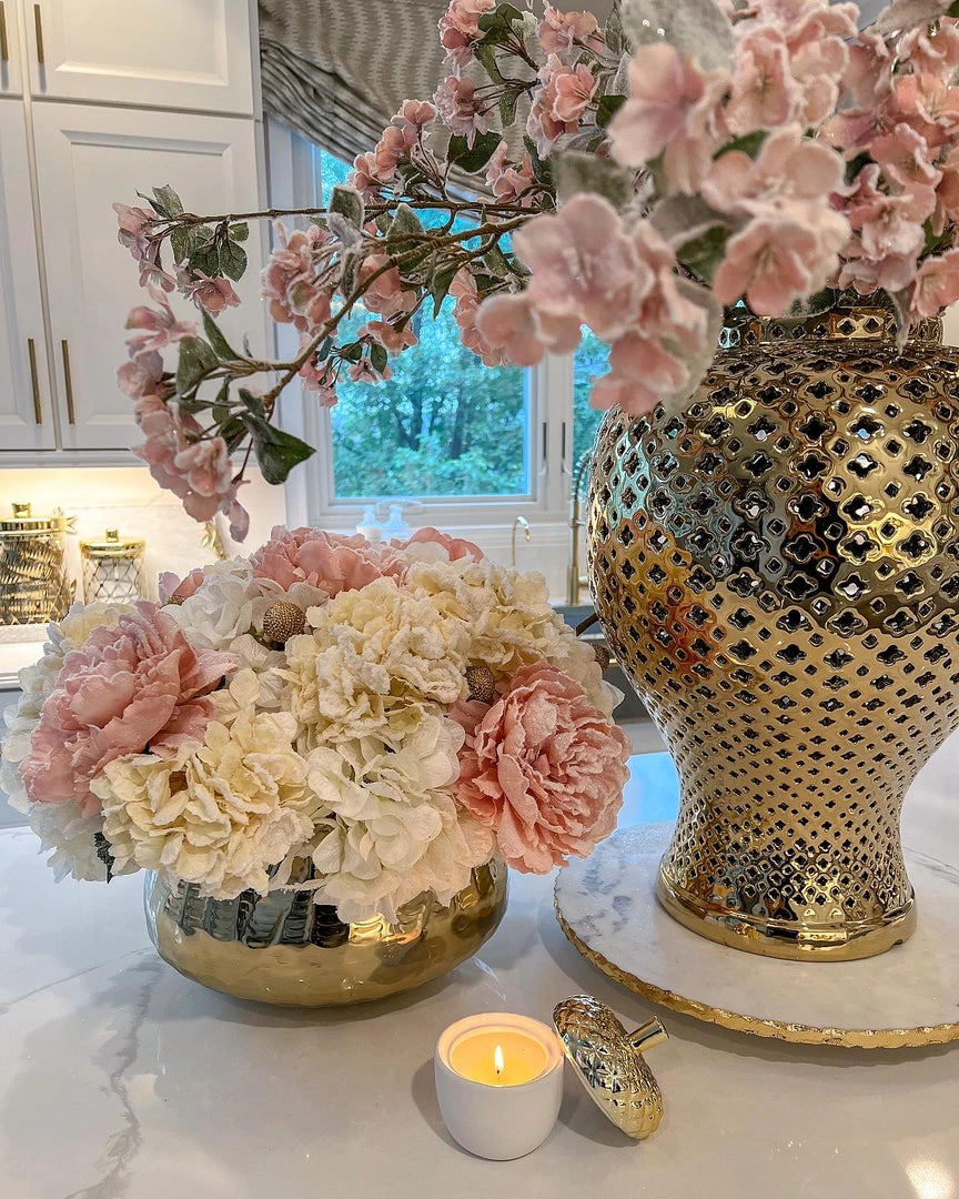 Inspire Me! Home Decor 28" Snow Sprinkled Peony Stem Pink 8 Inspire Me! Home Decor 28" Snow Sprinkled Peony Stem Pink