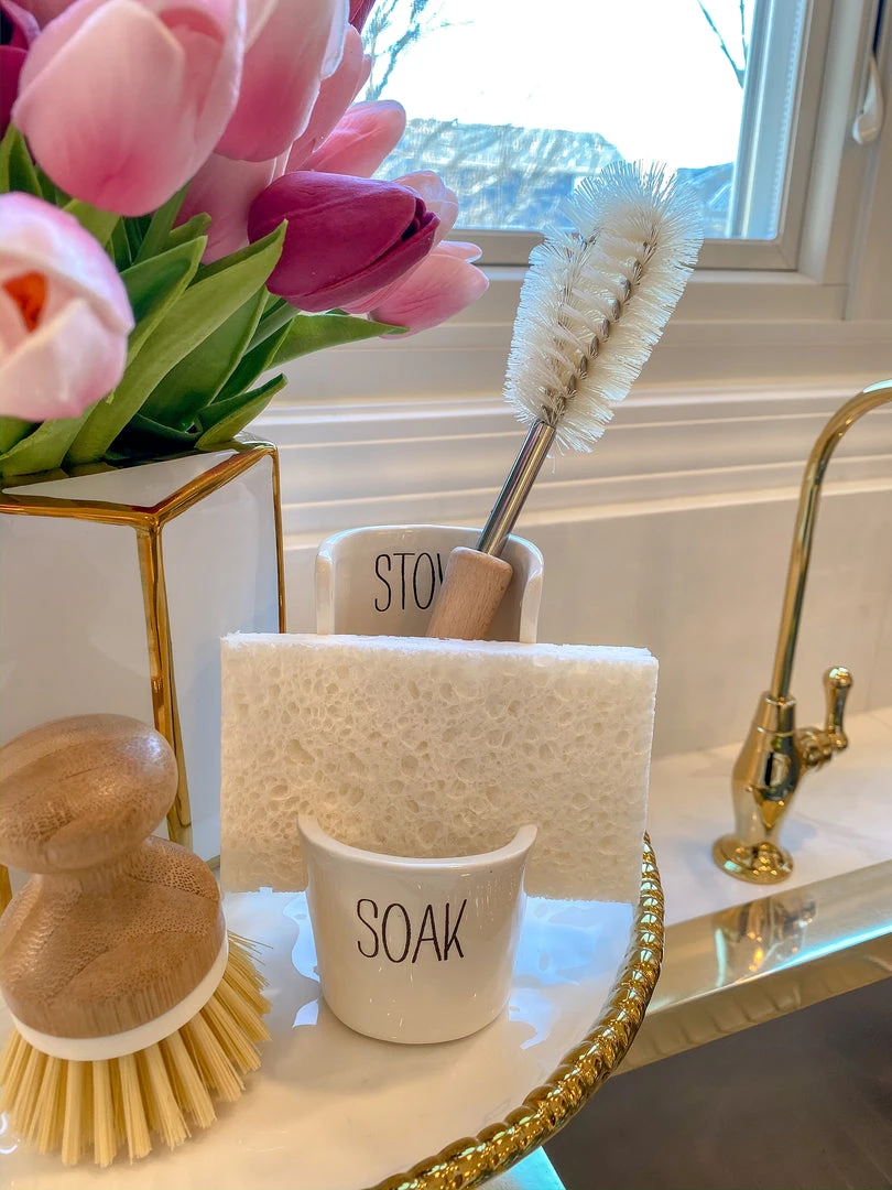 Inspire Me! Home Decor Sink Caddy Set- Includes Brush, Sponge, And Dish 4 Inspire Me! Home Decor Sink Caddy Set- Includes Brush, Sponge, And Dish