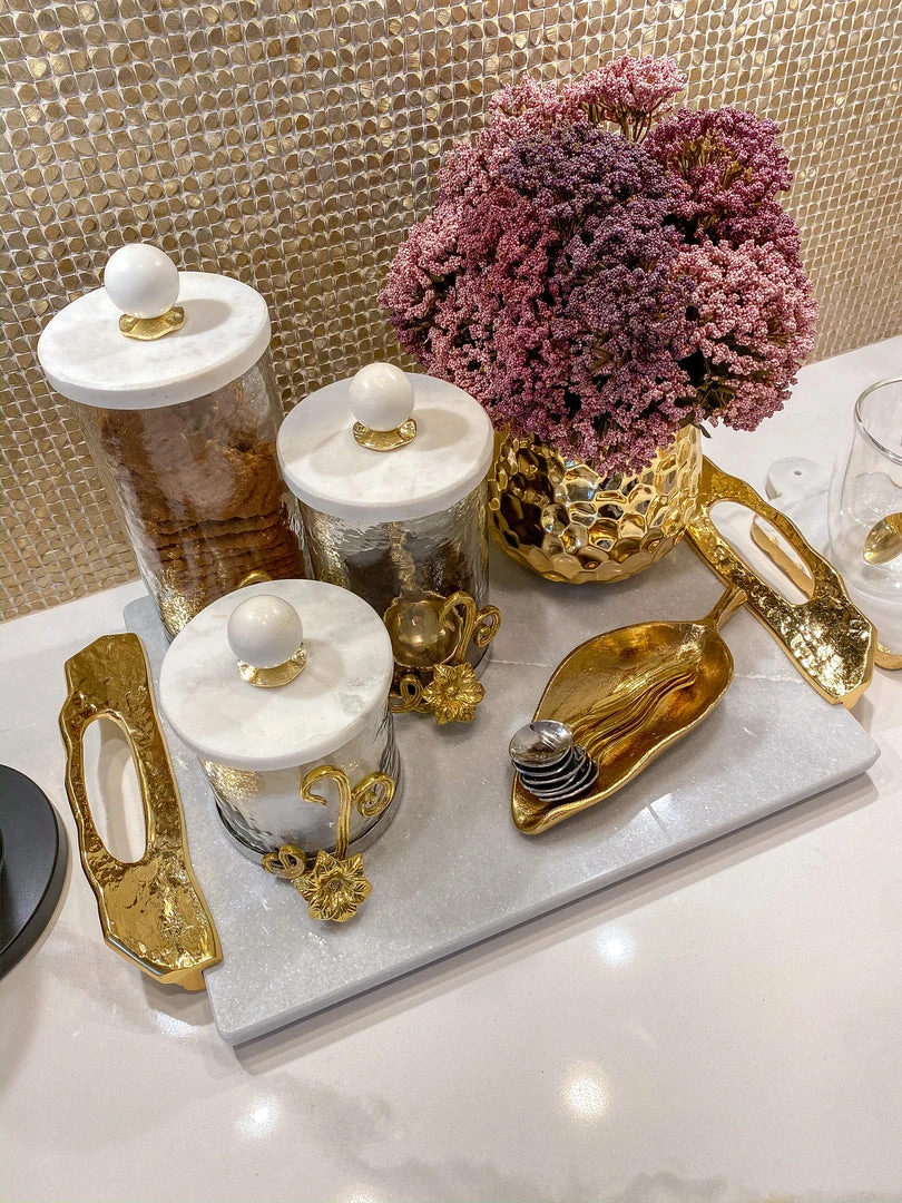 Inspire Me! Home Decor Marble Tray With Gold Lava Handles 3 Inspire Me! Home Decor Marble Tray With Gold Lava Handles