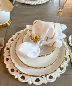 Inspire Me! Home Decor Gold Geod Napkin Rings Set Of 4