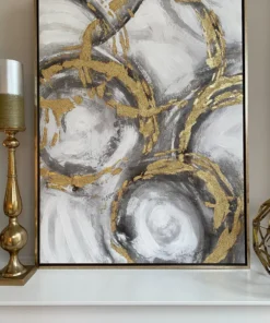 Inspire Me! Home Decor WALL ART & MIRRORS Metallic Gold Circles Wall Art