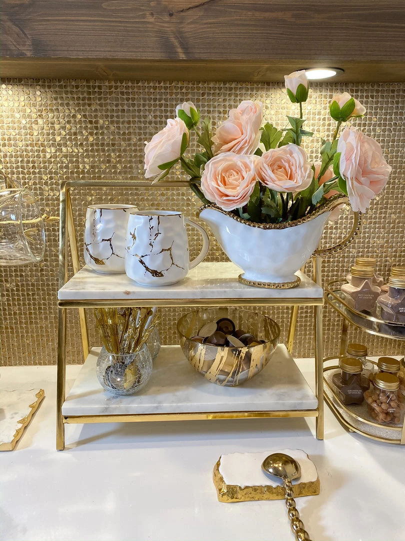 Inspire Me! Home Decor Gold And White Beaded Gravy Boat 6 Inspire Me! Home Decor Gold And White Beaded Gravy Boat