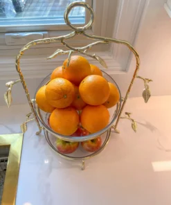 Inspire Me! Home Decor Two-Tiered Gold Leaf Serving Display 14 Inspire Me! Home Decor Two-Tiered Gold Leaf Serving Display