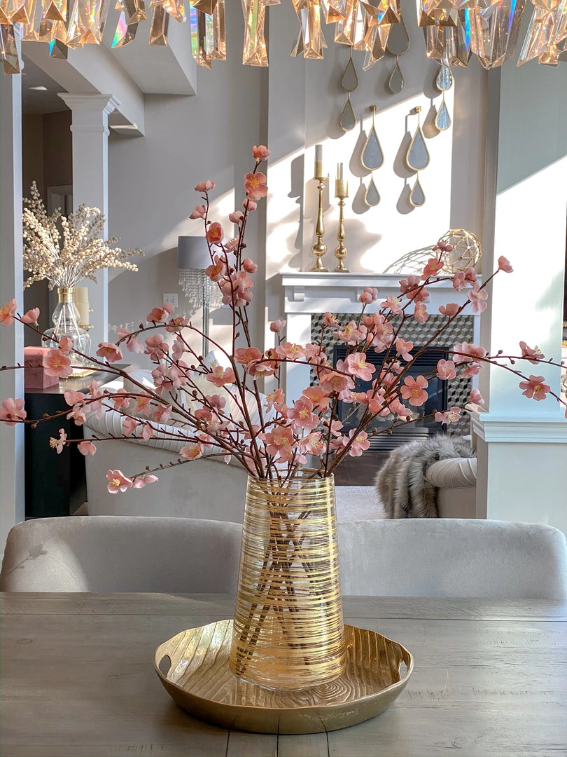 Inspire Me! Home Decor Gold Metal Wood Pattern Round Tray 5 Inspire Me! Home Decor Gold Metal Wood Pattern Round Tray