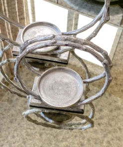 Inspire Me! Home Decor Circular Silver Metal Candle Holder (2 Sizes) 9 Inspire Me! Home Decor Circular Silver Metal Candle Holder (2 Sizes)