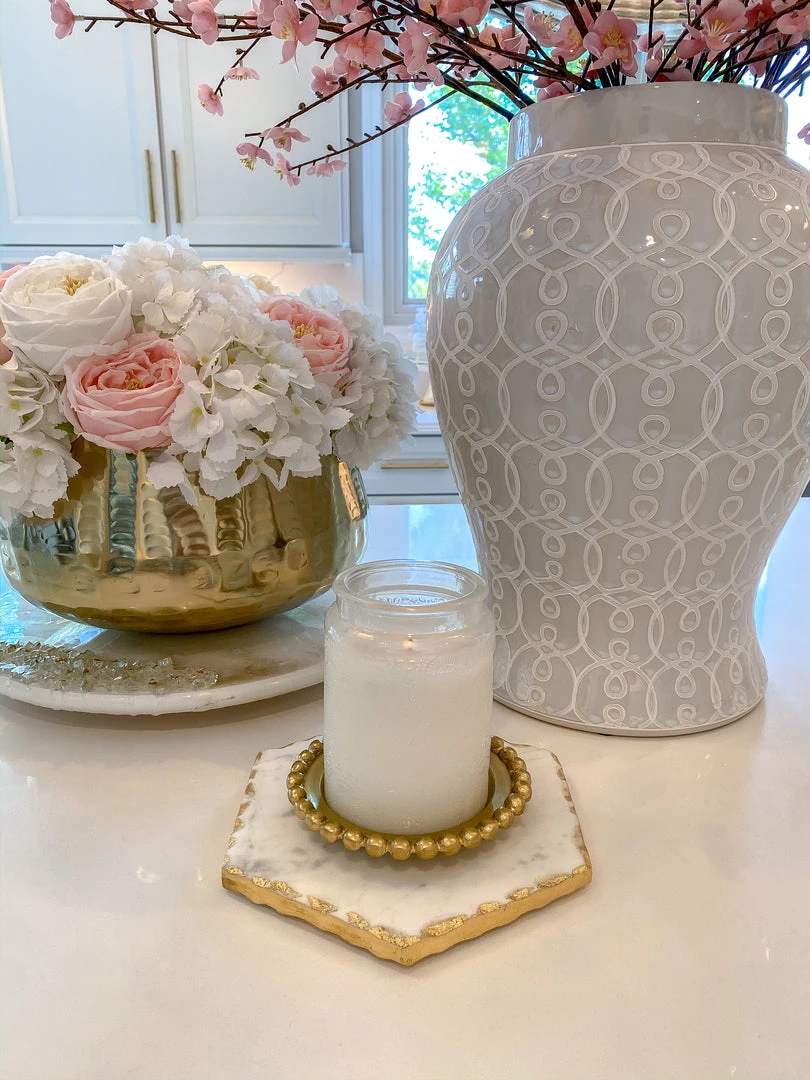 Inspire Me! Home Decor Marble Hexagon Trivet W/ Gold Edge 5 Inspire Me! Home Decor Marble Hexagon Trivet W/ Gold Edge