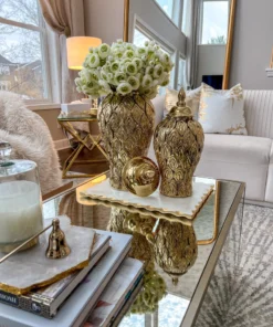 Inspire Me! Home Decor Gold Petal Textured Ginger Jars (3 Sizes)