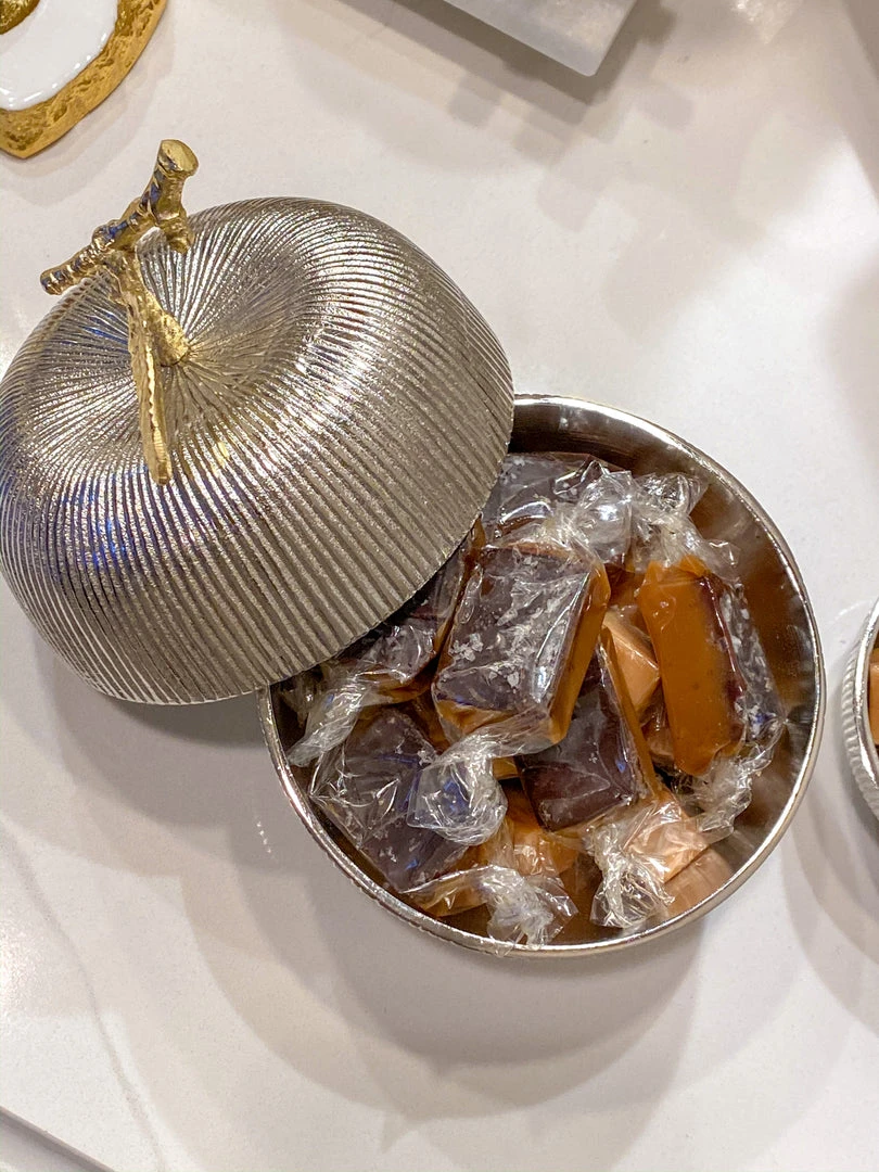 Inspire Me! Home Decor Silver And Gold Apple Shaped Snack Jar (2 Sizes) 5 Inspire Me! Home Decor Silver And Gold Apple Shaped Snack Jar (2 Sizes)