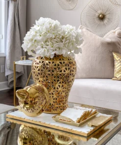 Inspire Me! Home Decor Marble Coasters W/ Gold Trim And Tray Set