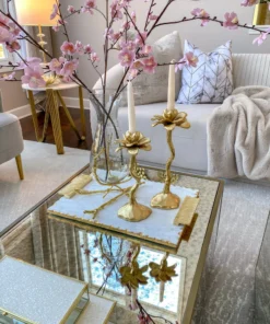 Inspire Me! Home Decor Gold Floral Candle Stick (2 Sizes)