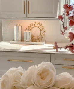 Inspire Me! Home Decor Gold And White Jar With Lid (2 Sizes) 6 Inspire Me! Home Decor Gold And White Jar With Lid (2 Sizes)