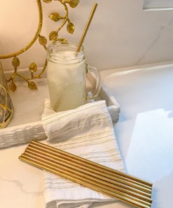 Inspire Me! Home Decor Gold Metal Straws