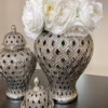 Inspire Me! Home Decor Large Silver Bulbed Ginger Jar