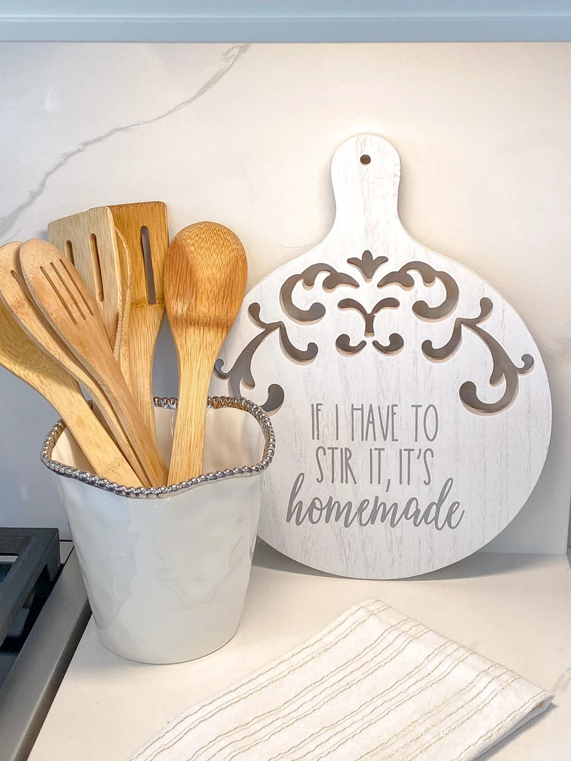 Inspire Me! Home Decor Round Wood Cutting Board W/ Cutouts ( 3 Designs) 9 Inspire Me! Home Decor Round Wood Cutting Board W/ Cutouts ( 3 Designs)