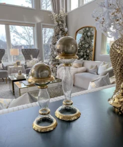 Inspire Me! Home Decor Glass Candle Holders With Gold Ruffle Detail (2 Sizes) 19 Inspire Me! Home Decor Glass Candle Holders With Gold Ruffle Detail (2 Sizes)