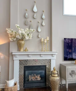 Inspire Me! Home Decor Ginger Jars Extra-Oversized Gold Pierced Patterned Floor Ginger Jar