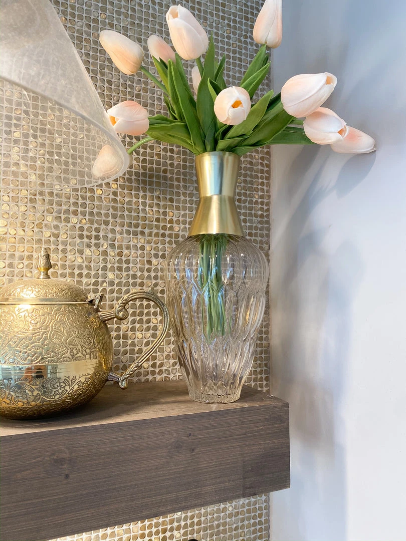 Inspire Me! Home Decor Amber Glass Vase With Gold Neck (2 Sizes) 5 Inspire Me! Home Decor Amber Glass Vase With Gold Neck (2 Sizes)